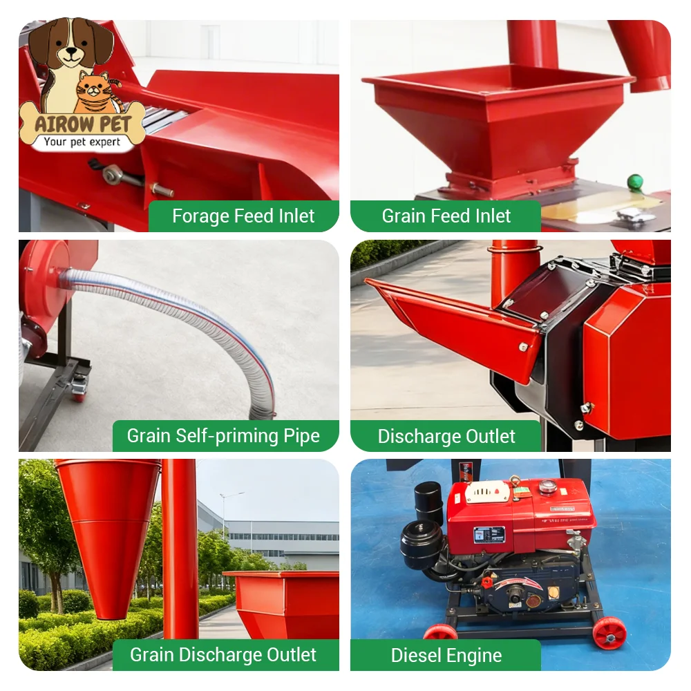 AIROW New Grass Cutting & Grain Crushing Machine Diesel Compact Type for Small Farm Feed Mixing Daily Use Kawise Brand 1 Year