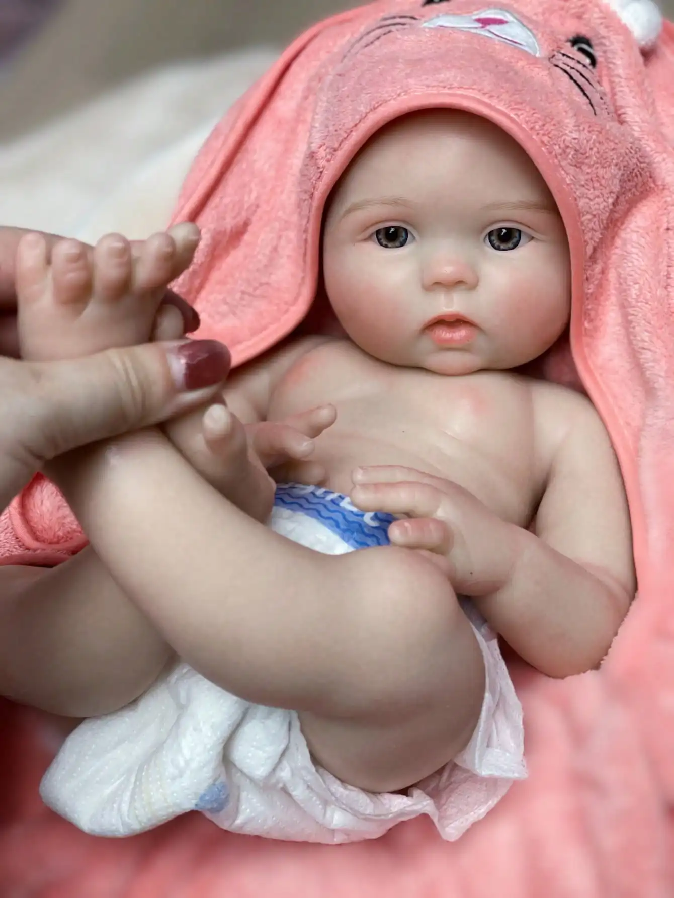18 นิ้วเหมือนจริง Handmade Bebe ซิลิโคน Reborn ตุ๊กตา Handmade 3D ทาสีตุ๊กตาทารกแรกเกิดสําหรับของขวัญวันเกิดเด็ก