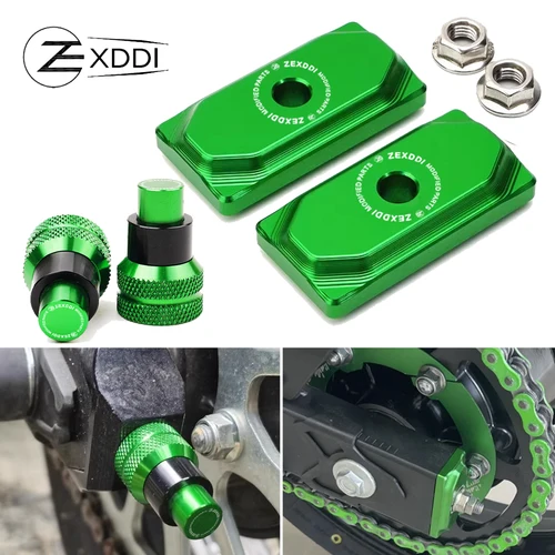 ZEXDDI para Kawasaki NINJA400 NINJA500 Z400 Z500 Z 400 500 SE ABS CNC cubierta embellecedora de motocicleta tornillo ajustador de cadena tapa de extremo basculante