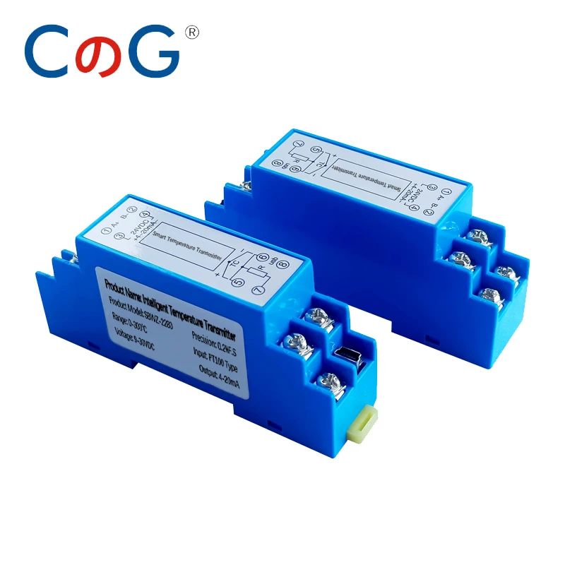 CG Intelligent DIN Rail Transmitter PT100 Type 4-20mA/0-5V/0-10V Output Programmable Temperature Transducer Module