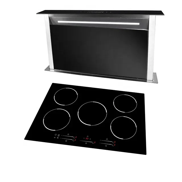 Fashionable kitchen range hood with induction cooker combination