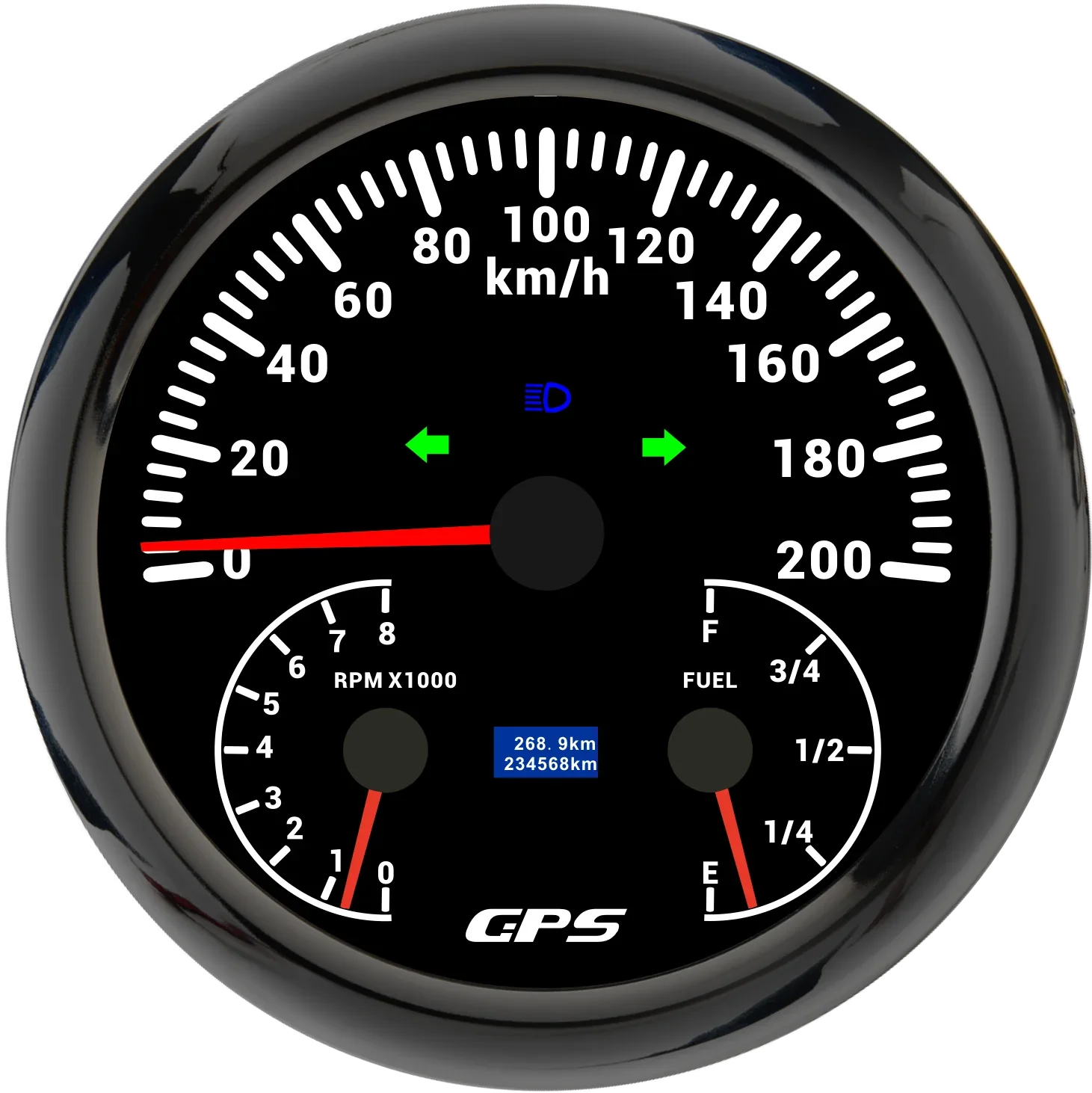 110mm 7-color Backlight Car Truck Boat Yacht GPS Speedometer with RPM Tachometer Fuel Level Gauge 12V24V Universal 3 In 1 Meter view 4
