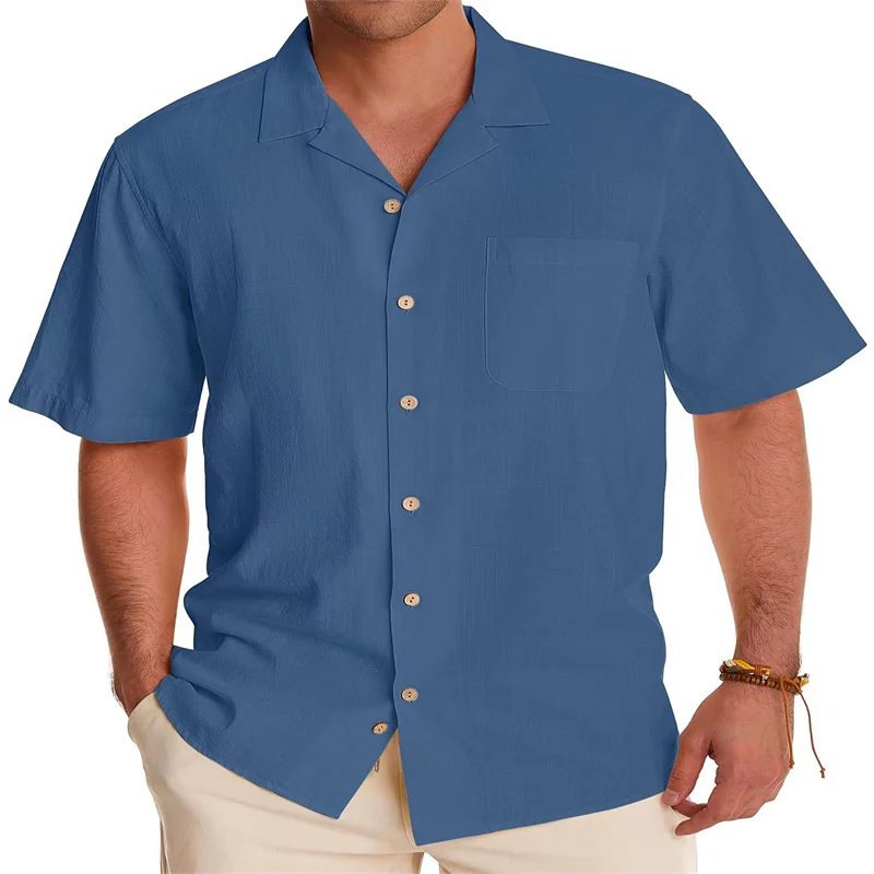 2024 kubanische Guayabera Shirt Herren Kurzarm Camping Freizeit kragen Hemd Männer Stickerei mexikanische Zigarre Hochzeit Strand Shirt