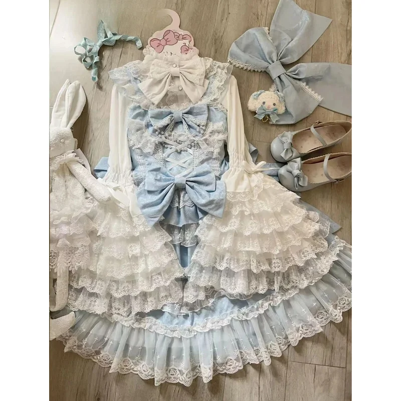 CyOriginal لوليتا فستان كيب مجموعة جديد ربيع الخريف الحلو فتاة الدانتيل الأميرة Jsk كعكة فستان الجنية الحمالات فستان قميص الزي 20