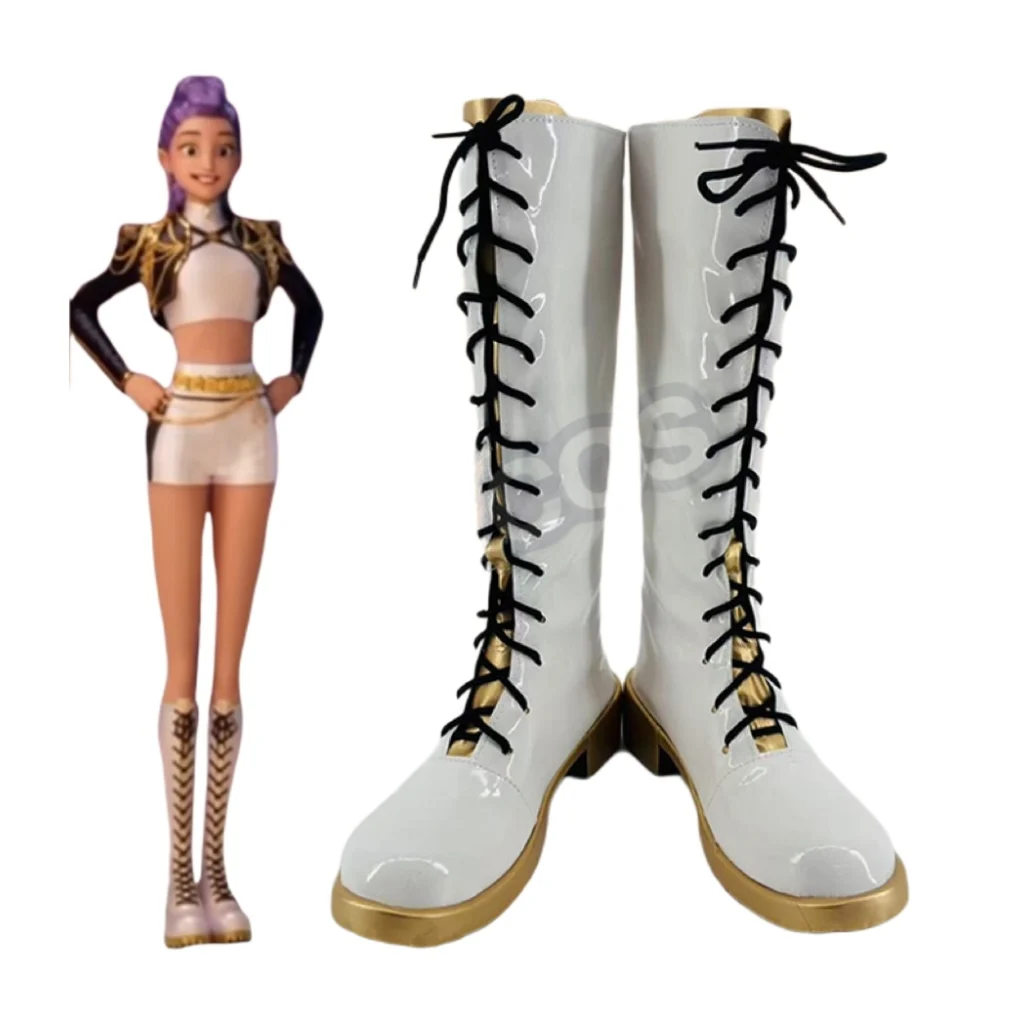 KPop Demon Hunters Zwart Gouden Kostuum Zoey Rumi Mira Cosplay Schoenen Schoenen Anime Kostuum Laarzen Op maat gemaakte volwassen kinderschoenen
