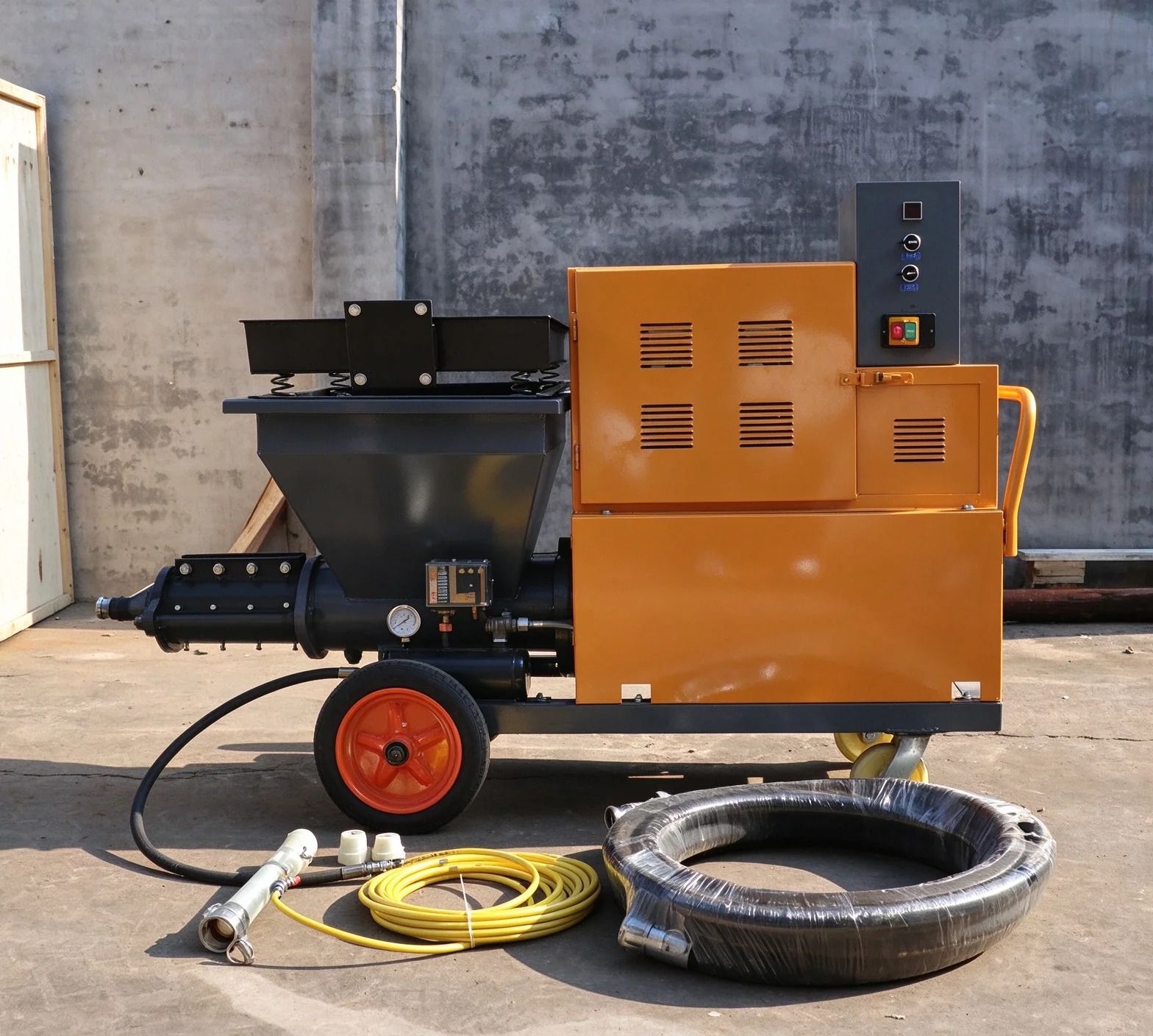 Mortar Cement Plaster Spraying Equipment Render Sprayer for House Wall Brick Building