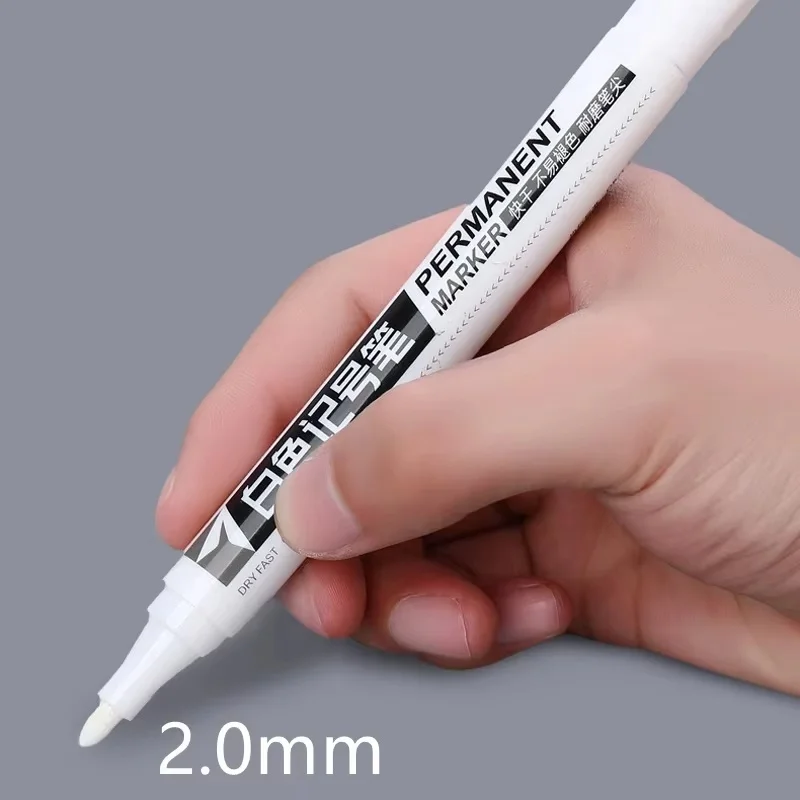 1-5pcs White Marker Paint Pen Waterproof Rubber Permanent Marker Pen Car Tyre Tread Environmental Tire Painting DIY Graffiti Pen