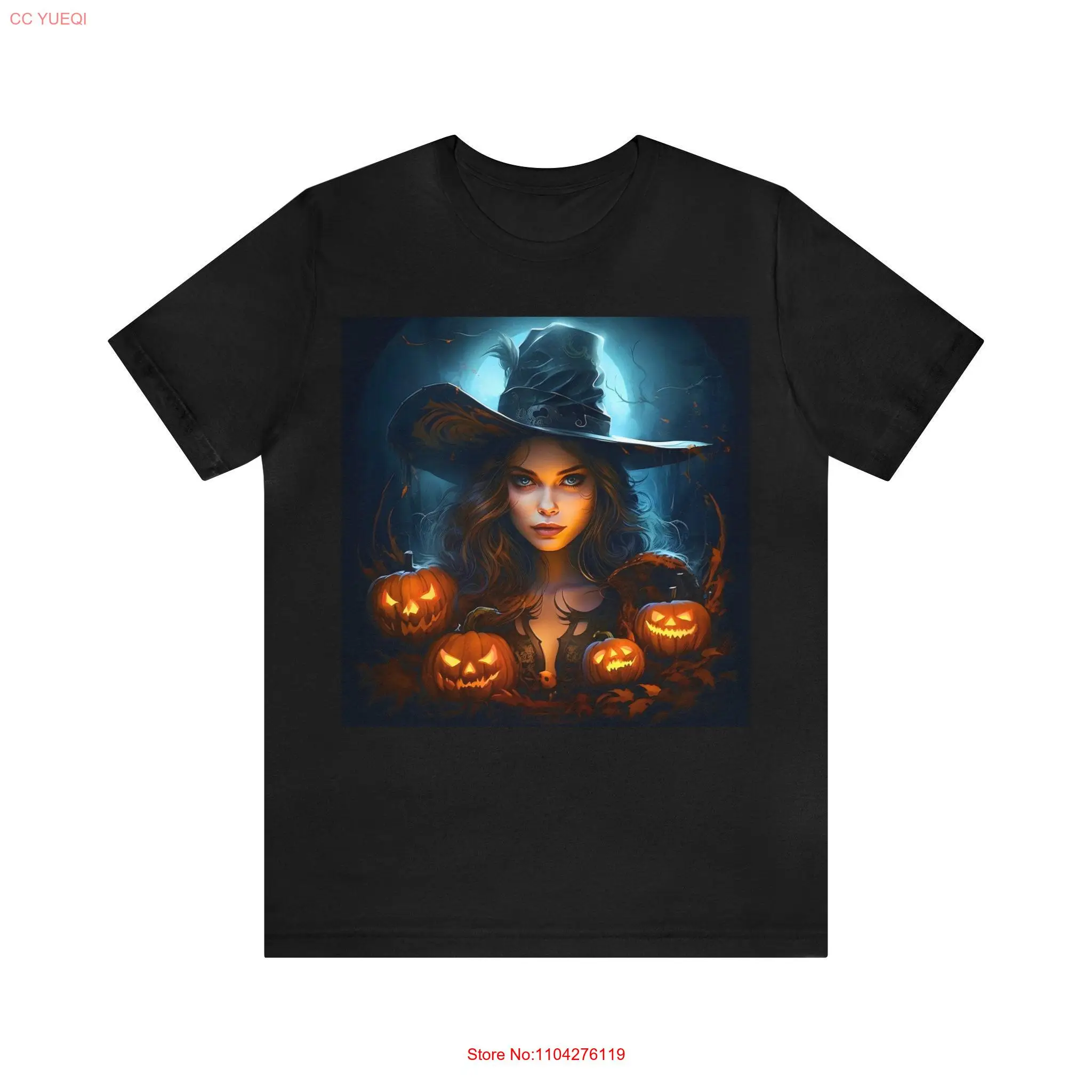 Spooky Witch Costume Season Vintage Halloween T Shirt Moon Goddess Women Party long or short sleeves