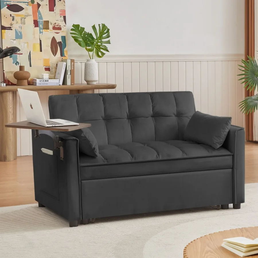 

Black Velvet Loveseat Sofa Bed