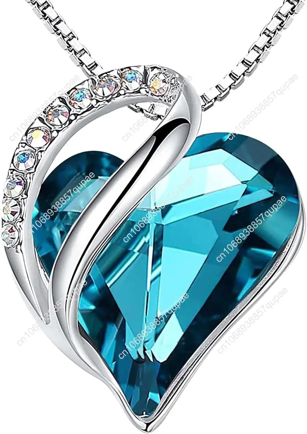 Ожерелья Leafael для женщин, подвеска в форме сердца «Бесконечность любви» с кристаллами камня, ювелирные подарки для жены, посеребренное 18 + 2
