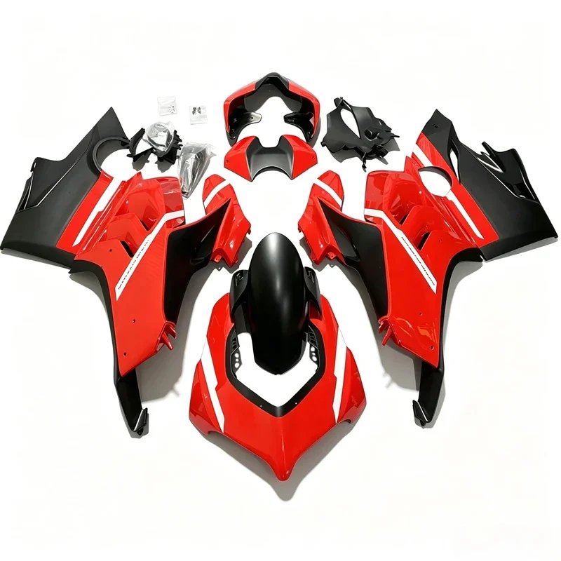 Motorcycle Fairing kit for Ducati V4S 20-22 V4 2020 2021 2022 Fairing Red matte black motorcycle guard+Wind wing big wings