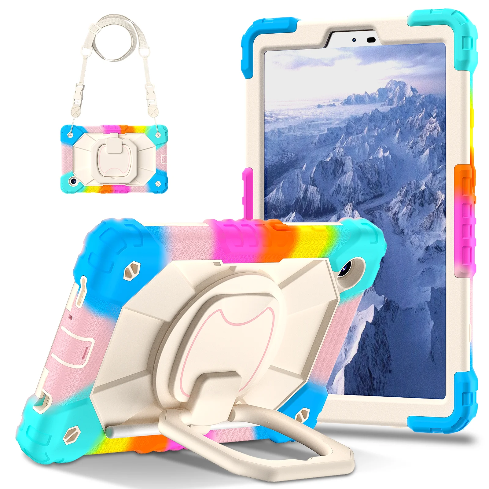 

Rotatable Handle Grip Case Universal For Samsung Galaxy Tab A11 2025 A9 2023 8.7" SM-X133 X135 X110 X115 X117 Hybrid Stand Cover