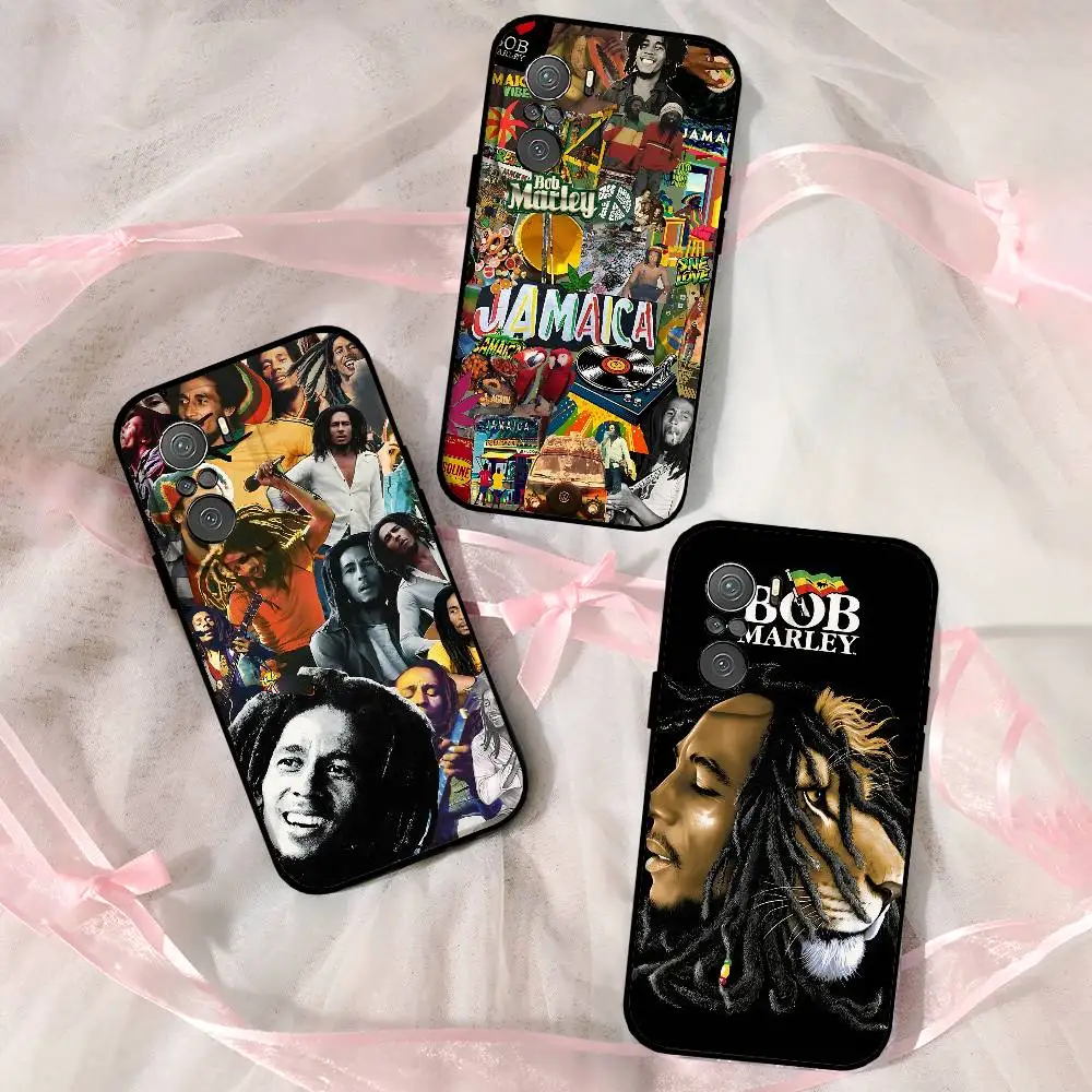 

Pop Singer Reggae B-Bob M-Marley Phone Case For Xiaomi 11 12 Redmi Note 11 5G 8T 9A 9 10T Note 8 9 12SUltra Slim, Black