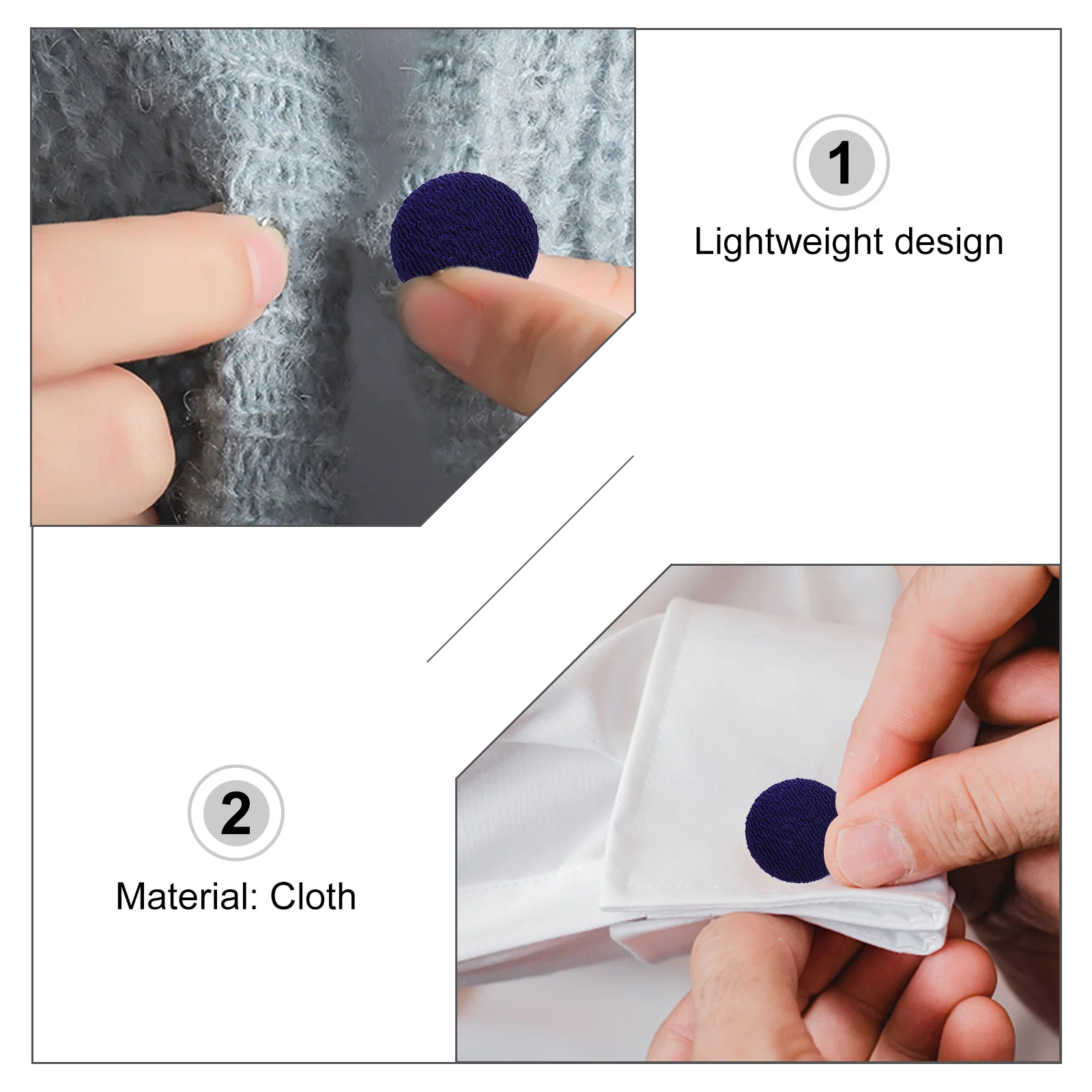 

10Pcs Fabric Wrapped Buttons DIY Round Multi-Purpose Clothes Ornaments Replacement Sewing Craft Buttons Lightweight Portable