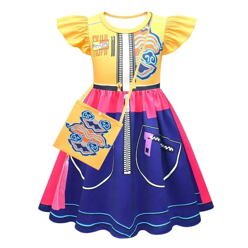 

K-pop Demon Slayer Cosplay Costume School Party Anime Mira Rumi Zoey Halloween Clothes for Kids Presew;3'f,6;t.8'