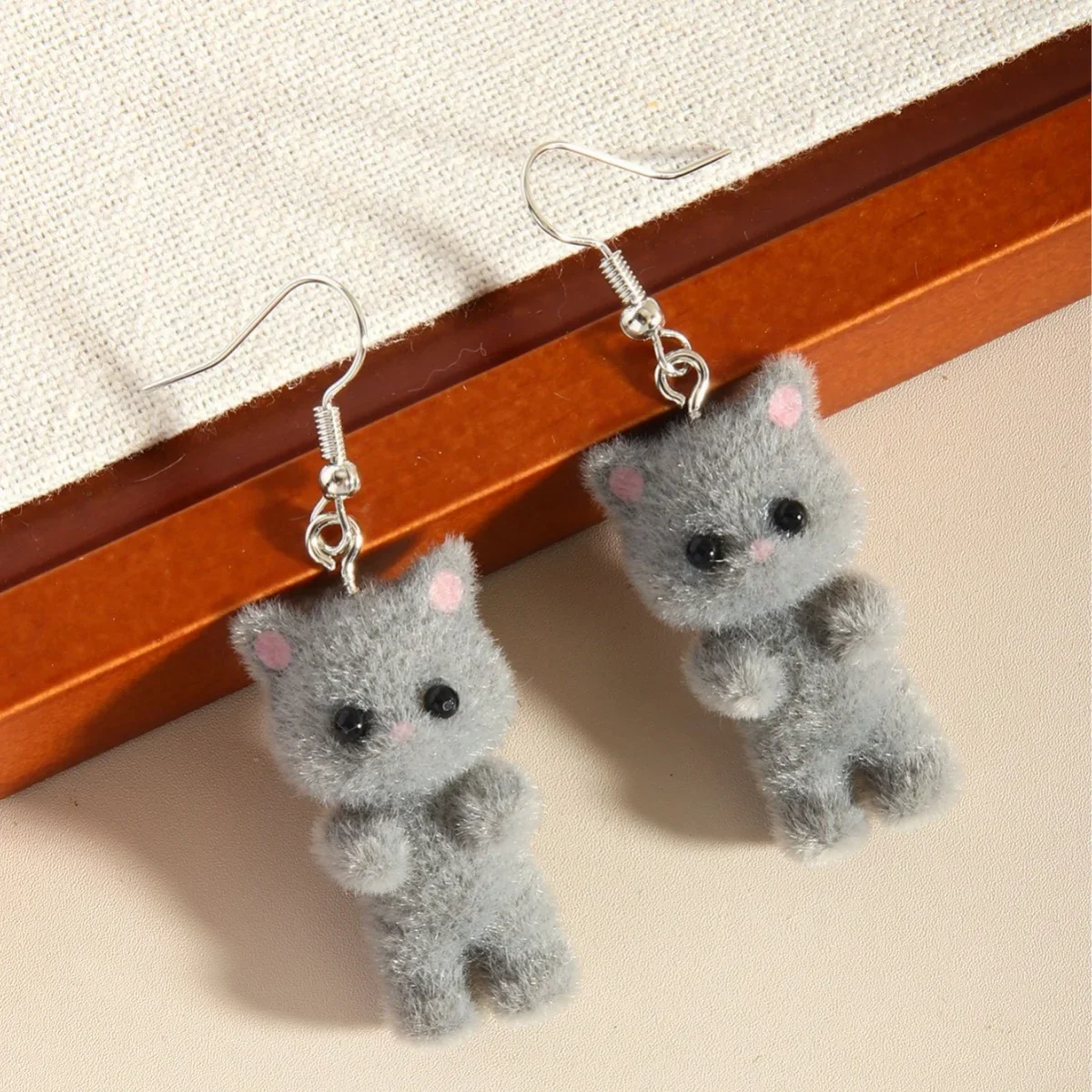 لطيف الراتنج توافدوا 3D القط الأقراط، الأقراط الحيوان الكرتون، هدية حفلة عطلة