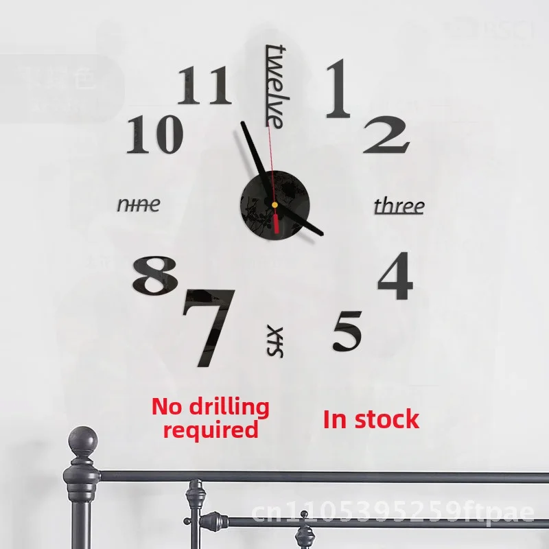 Creative Acrylic Wall Clock Luminous DIY Decorative round Shape Living Room Bedroom Study Office Silent Scan Second Movement