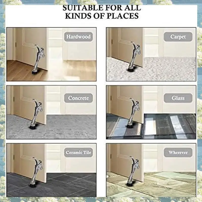 

New-Foot Door Stop Automatic Foot Door Door Stop Invisible Adjustable Movable Anti-Collision Brake 4 Inches 3Pieces