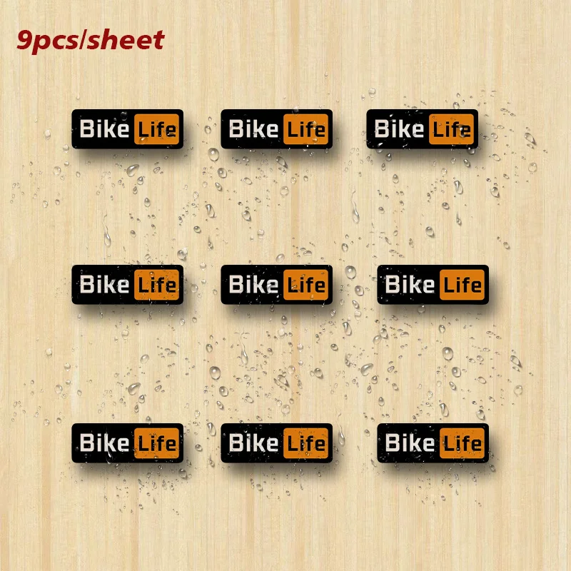 A set of 9 waterproof vinyl decals with a reflective design,