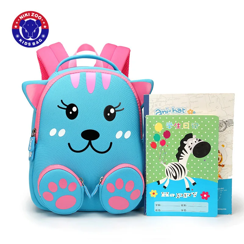 Mochila escolar para niñas, Mini bolsa de viaje para niños, diseño de gato de dibujos animados, ligera y cómoda para niñas de 2 a 6 años