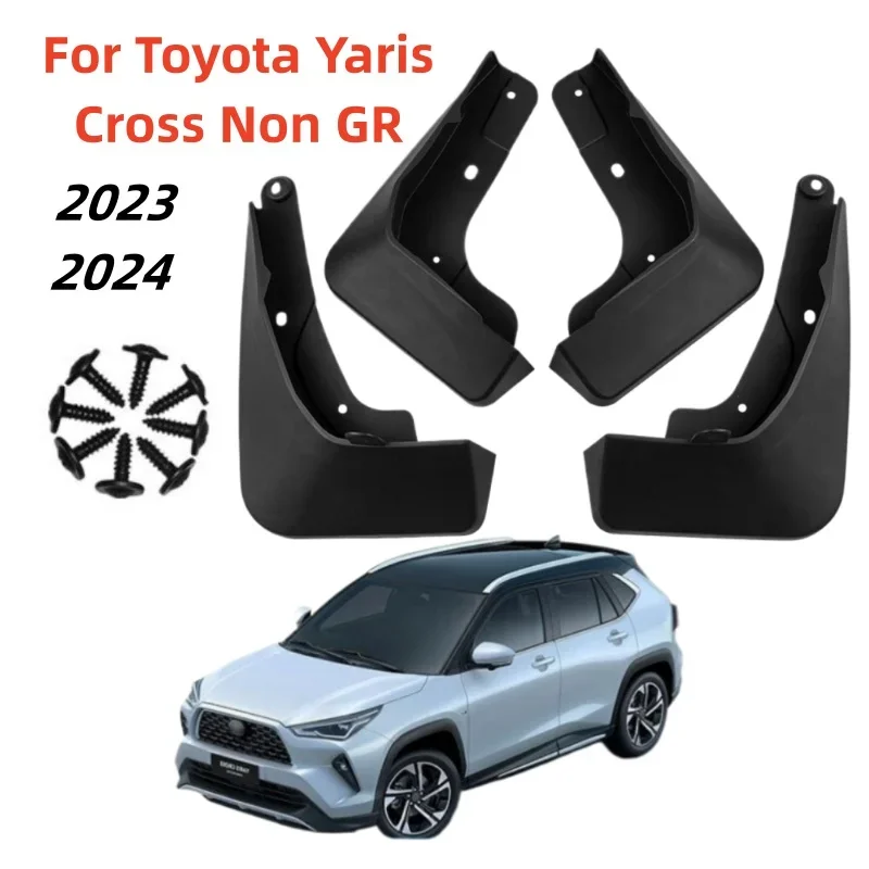 4Pcs Mud Flaps for Toyota Yaris Cross AC200 2023 2024 Non GR Car Mudguards Mud Flaps Guard Wheel Front Rear Splash Flap