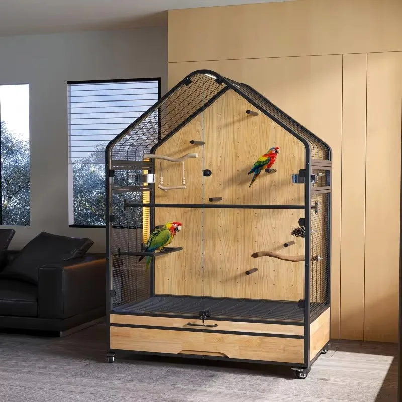Parrot Villa Bird Cage-Eco-Friendly Durable Carbon Steel Stainless Steel  High Standard Quality Movable Luxury