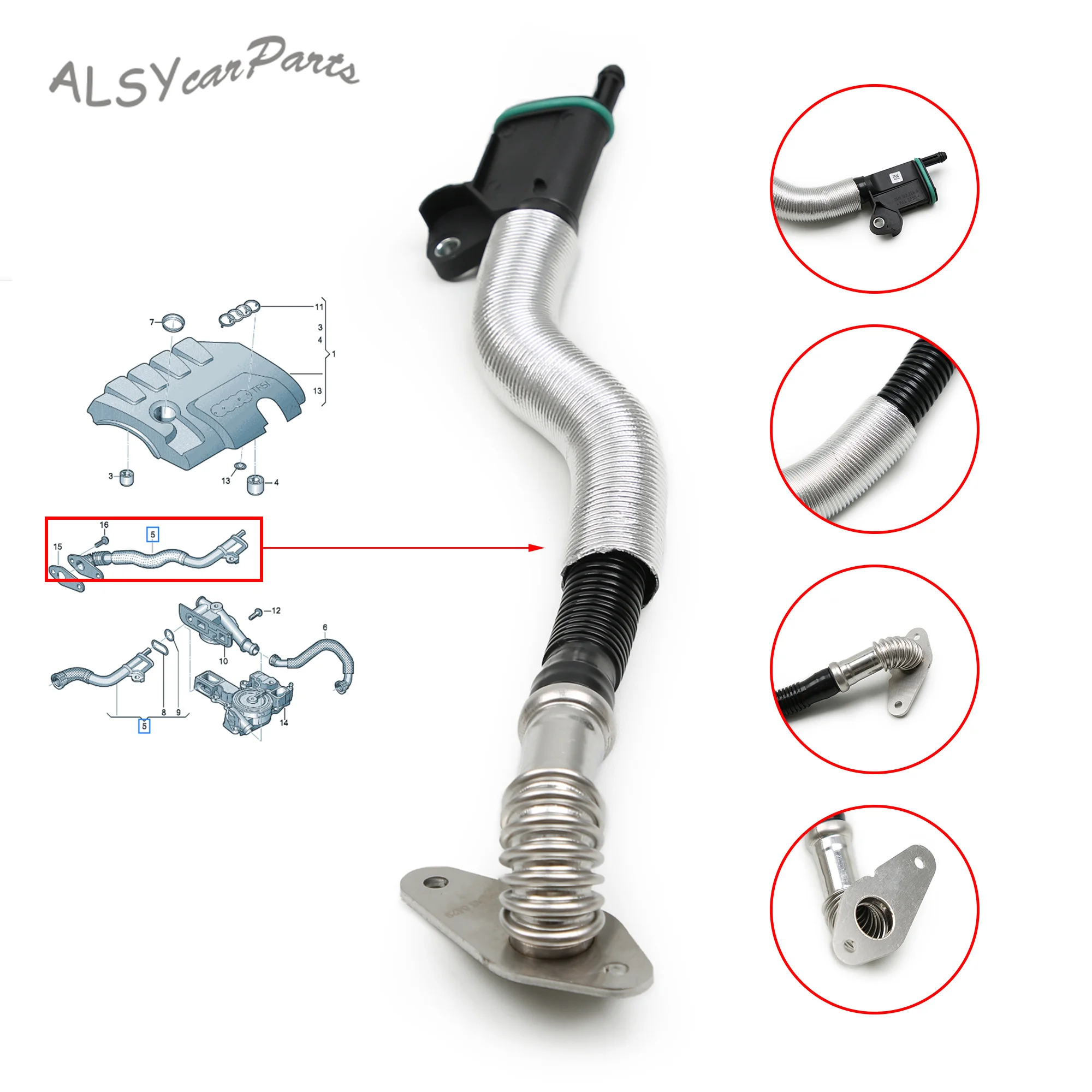 

Engine Oil separator PCV valve Breather hose for VW Amarok Audi A4 A5 A6 A8 Q5 S4 S5 Coupe Sportback Seat 06H103226A