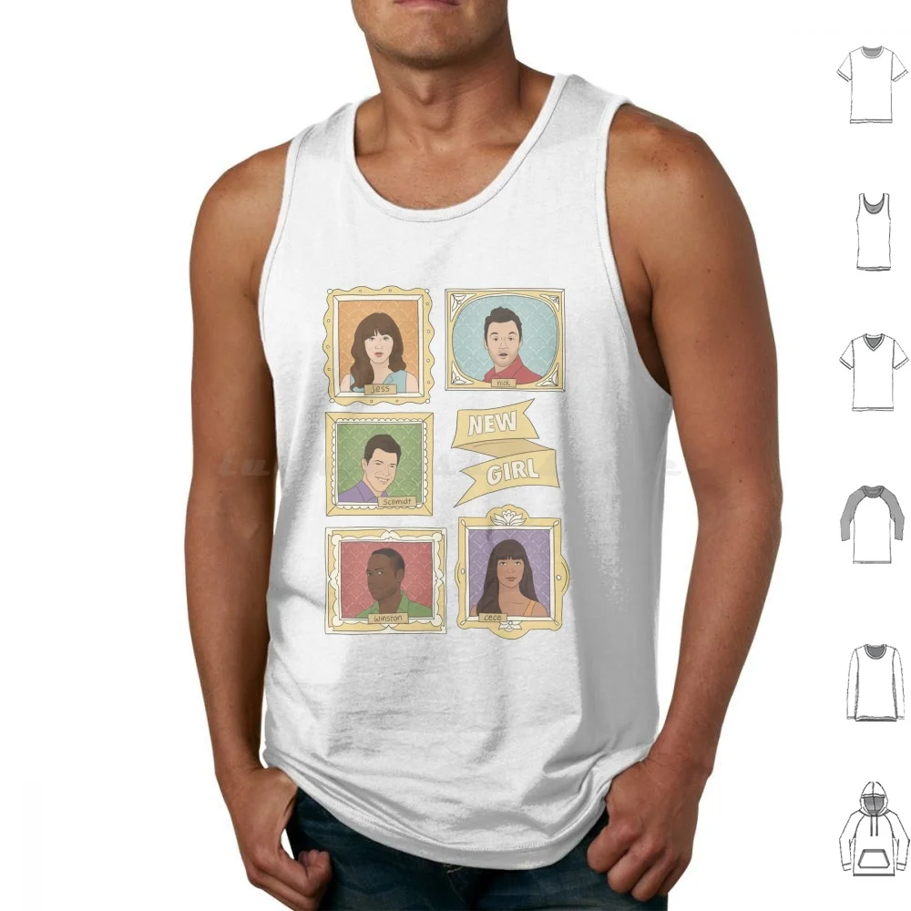 New Girl Vintage Frames Tank Tops Print Cotton New Girl New Girl Fox Fox New Girl Tv New Girl Sitcom New Girl Tv