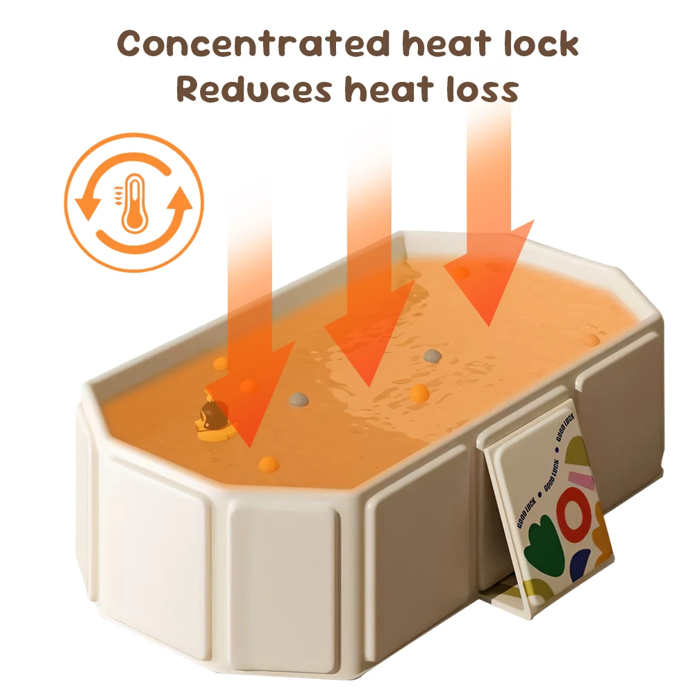 Baby-Badewanne mit Abflussauslass, Baby-Badewanne für Kleinkinder bis Kleinkinder, zusammenklappbare Kleinkind-Badewanne