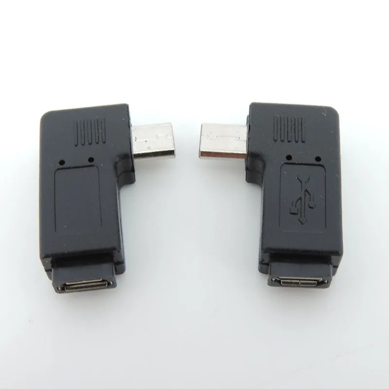 90 Degree Left Right Angled Micro USB Female to Male Data Sync Adapter Power Converter Plug Micro USB 2.0 Connector h J17