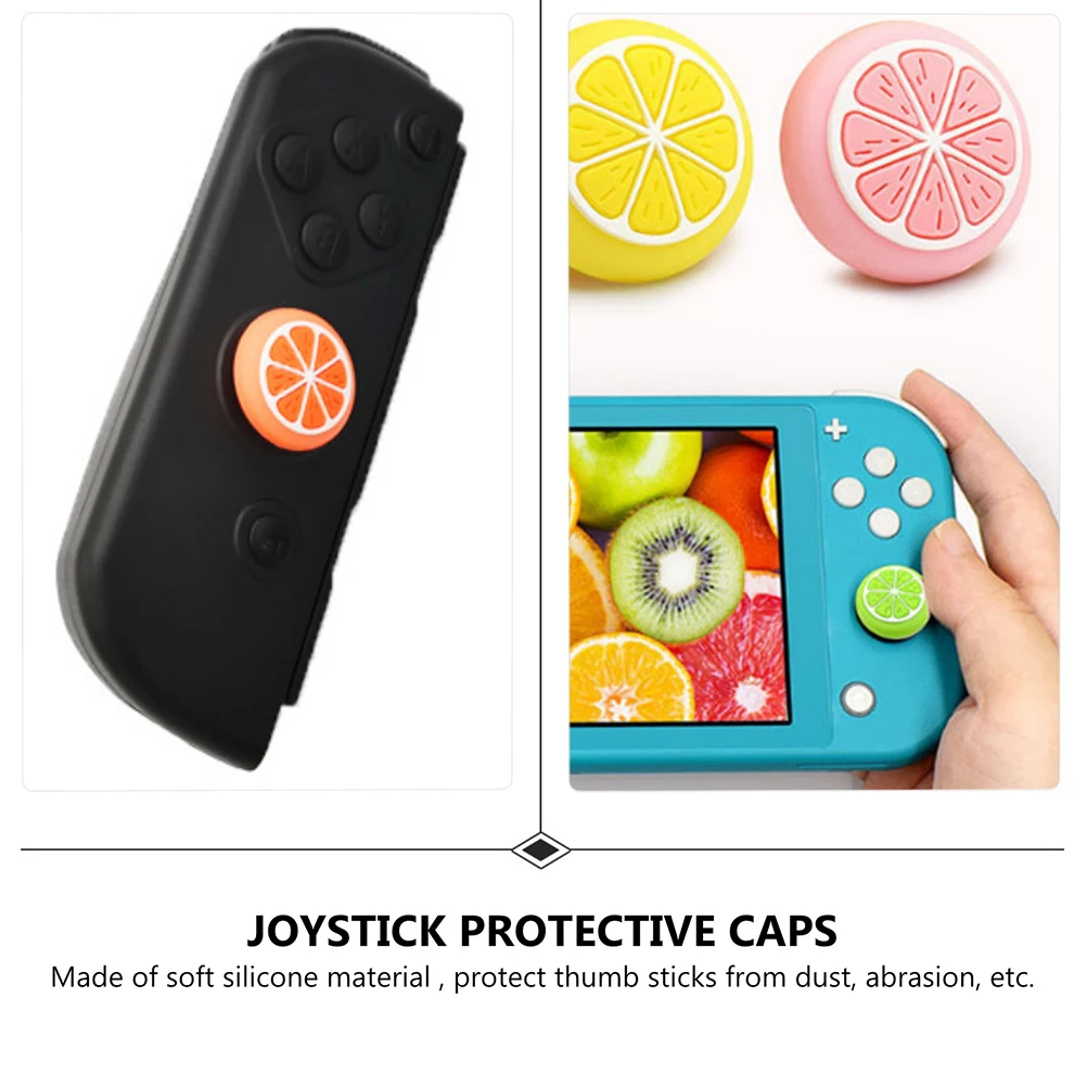 

8Pcs Non-Slip Silicone Lemon Fruit Joystick Covers Smooth Surface Easy to Install for Enhanced Gameplay Joystick Caps