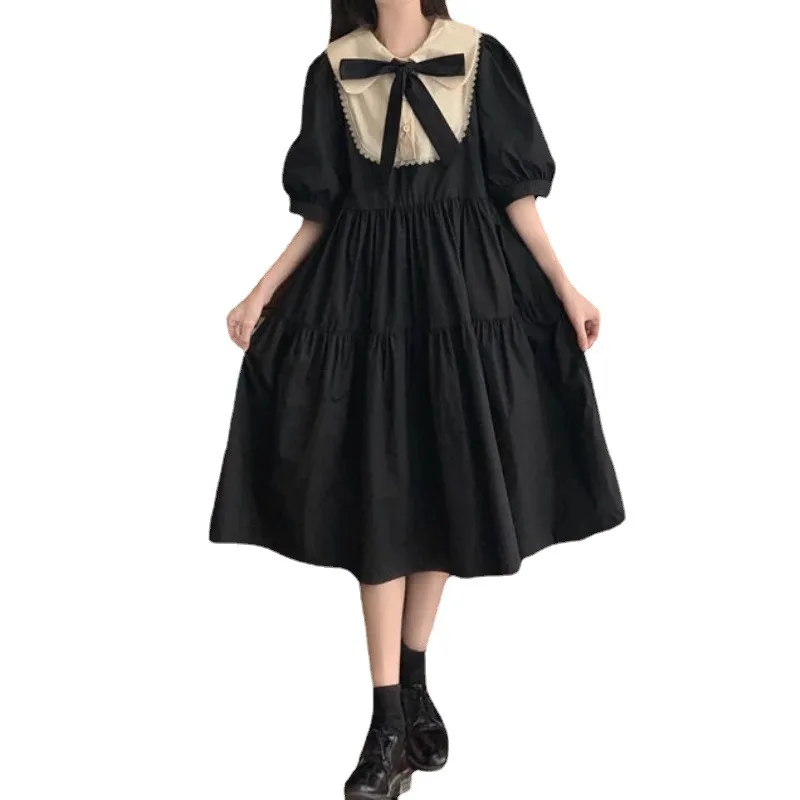 Uniforme scolastica per adolescenti palazzo francese abbigliamento premaman JK Girl Dress dolce e carino Lolita manica a sbuffo collare per bambole stile College 2024