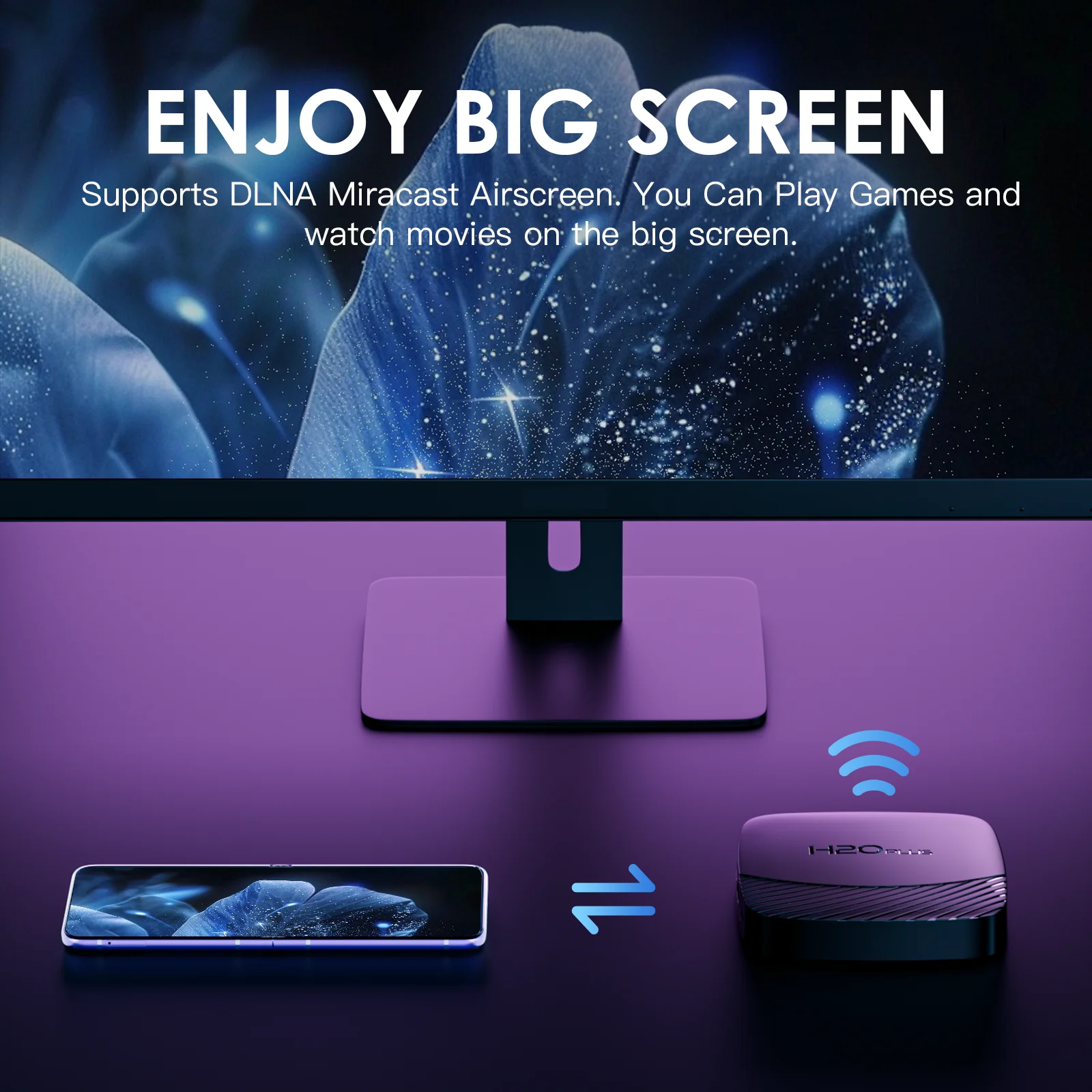 H20PLUS Smart Android TV Box Android 14.0 H618 16GB 64GB 2.4&5G WIFI 8K مشغل الوسائط Android سريع جدًا 1080P Set Top Box