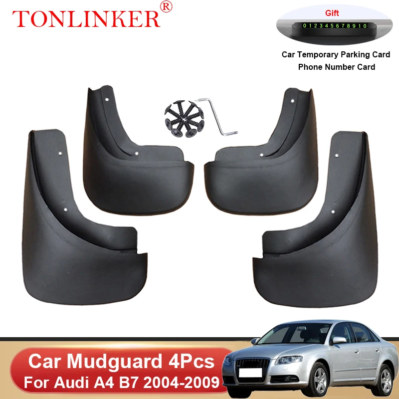 

TONLINKER Car Mudguard For Audi A4 B7 Sedan 2004 2005 2006 2007 2008 2009 Mudguards Splash Guards Fender Mudflaps Accessories