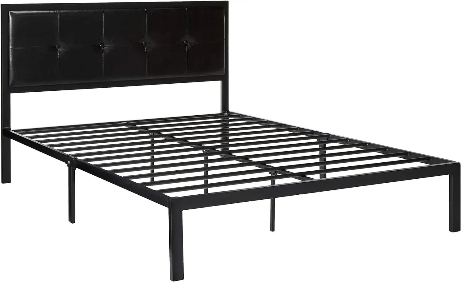 ZINUS Cherie Faux Leather Classic Platform Bed Frame with Steel Support Slats, Queen