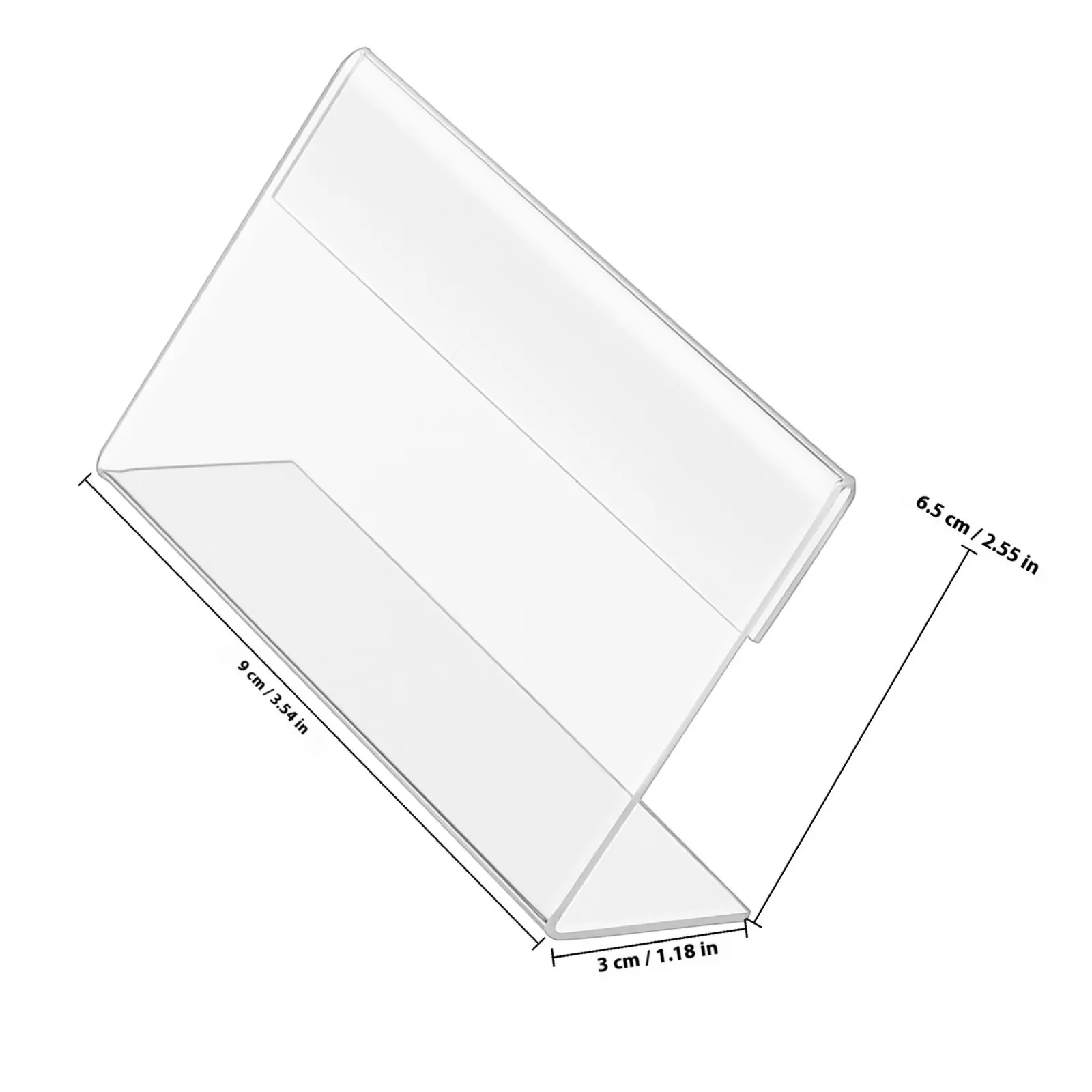 30Pcs Tabletop Sign Holders Slanted Clear Acrylic Display Stands for Restaurant Buffet Wedding Office Retail Label Sign Holder