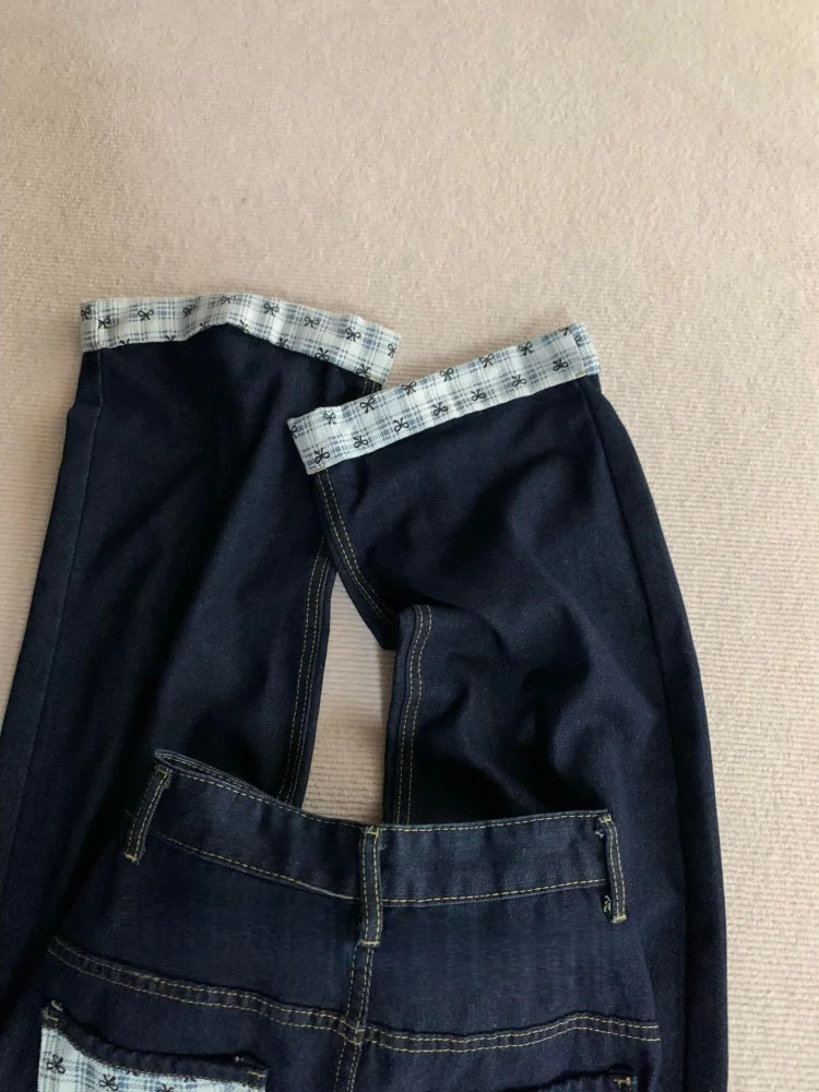 حجم كبير Fce اصطف ثي الدينيم السراويل النساء الشتاء عالية الخصر مستقيم الساق واسعة الساق فضفاضة التخسيس الجينز عادية مريحة