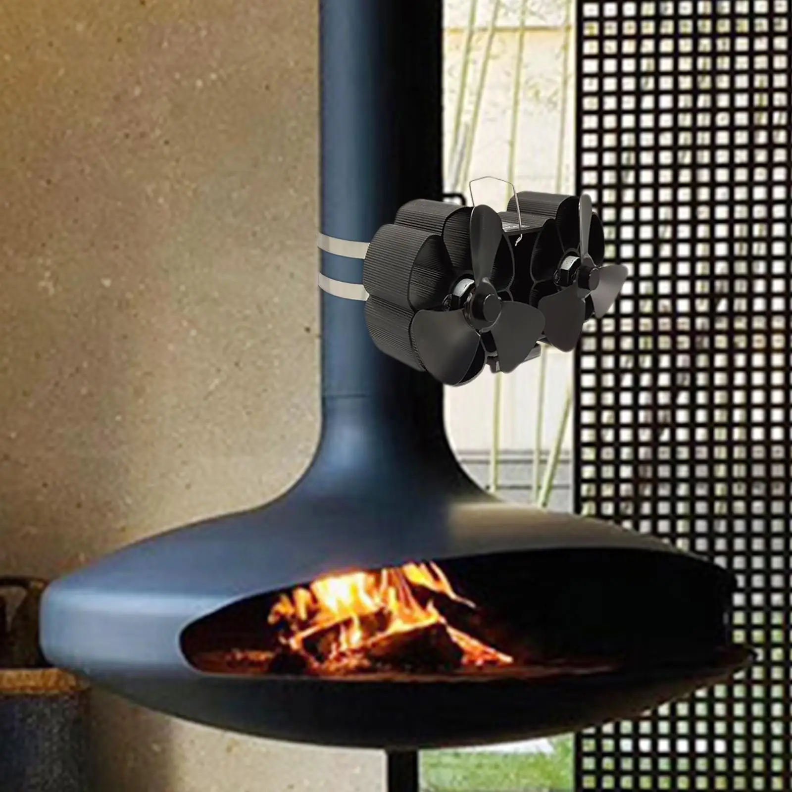 

3 Fireplace Fan Wood/Logs Stove Fire StovesTop Air Blower Fan Eco