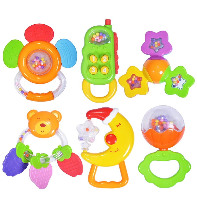 0 ~ 12M Baby Teether Rattle โทรศัพท์มือถือแรกเกิดฟันบดของเล่นทารก Handbell เด็กวัยหัดเดินการฝึกอบรมเด็กวันเกิดคริสต์มาสของเล่น