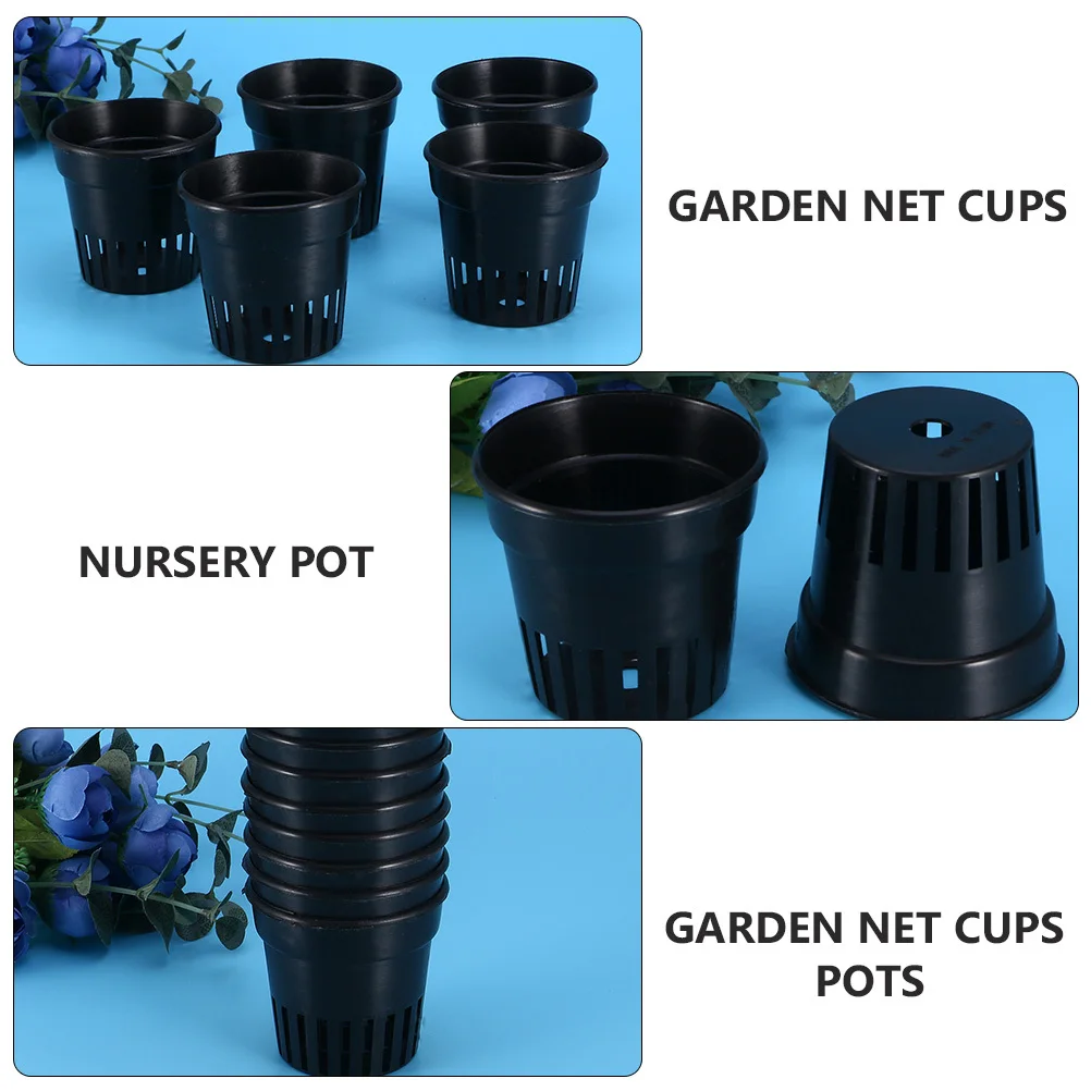 15pcs Planting Basket Slotted Plastic Pot For Hydroponics Nursery Bucket Garden Containers Net Cups With Drainage Holes Root