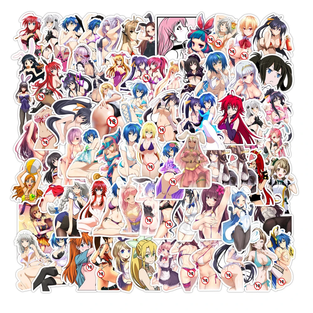 10/50/100pcs Anime Sexy Hentai Girl Waifu Stickers For Adult Skateboard Laptop Phone Computer Bike Car Guitar Waterproof Sticker