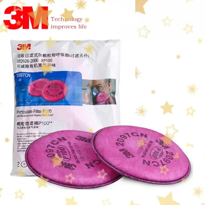 2/4/10pcs Package 3M 2097 Painting Spray Industry particulate P100 Filter For 3M 6200 7502 Series Gas Mask Filters