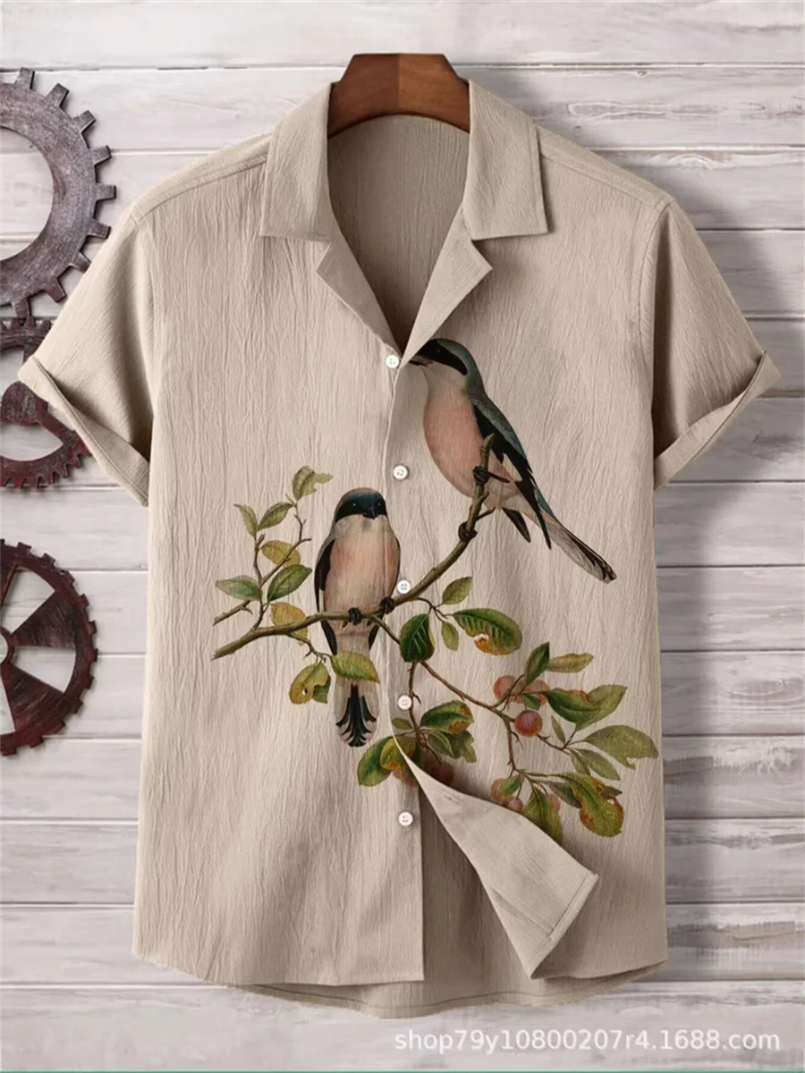 Summer 2025 Short Sleeve Cuban Collar Men's Comfort Four-Sided Splash Trend Street Fashion Shirt Casual Wear