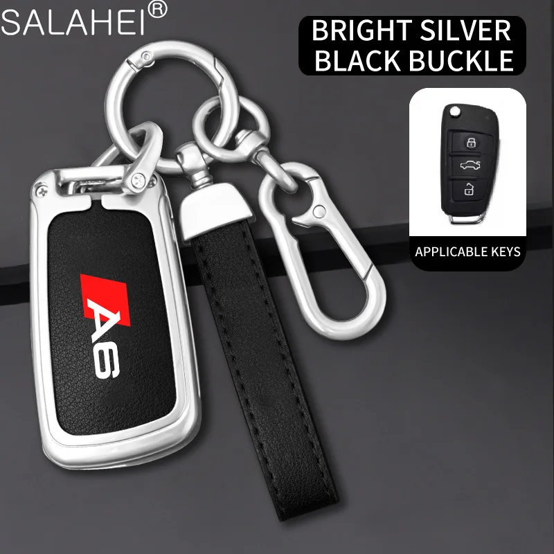 

Zinc Alloy Leather Car Key Case Cover Shell Fob For Audi C5 C6 R8 A1 A3 A4 A5 A6 A7 Q3 Q5 Q7 S6 B6 B7 B8 8P 8V 8L TT RS RS3 S3