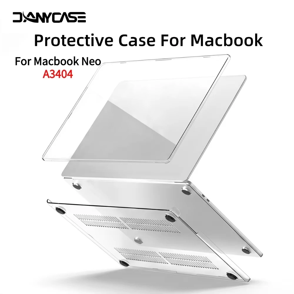 Clear Laptop Case For Apple Macbook 13 Inch Funda Macbook Neo 13 A3404 Accessories Chip Crystal Protective Cover