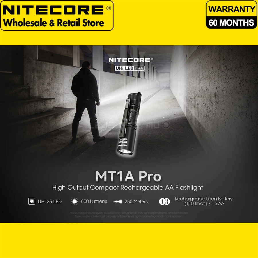 

Ночной прогулочный светильник NITECORE MT1A Pro 800 люмен, компактный перезаряжаемый фонарик типа АА