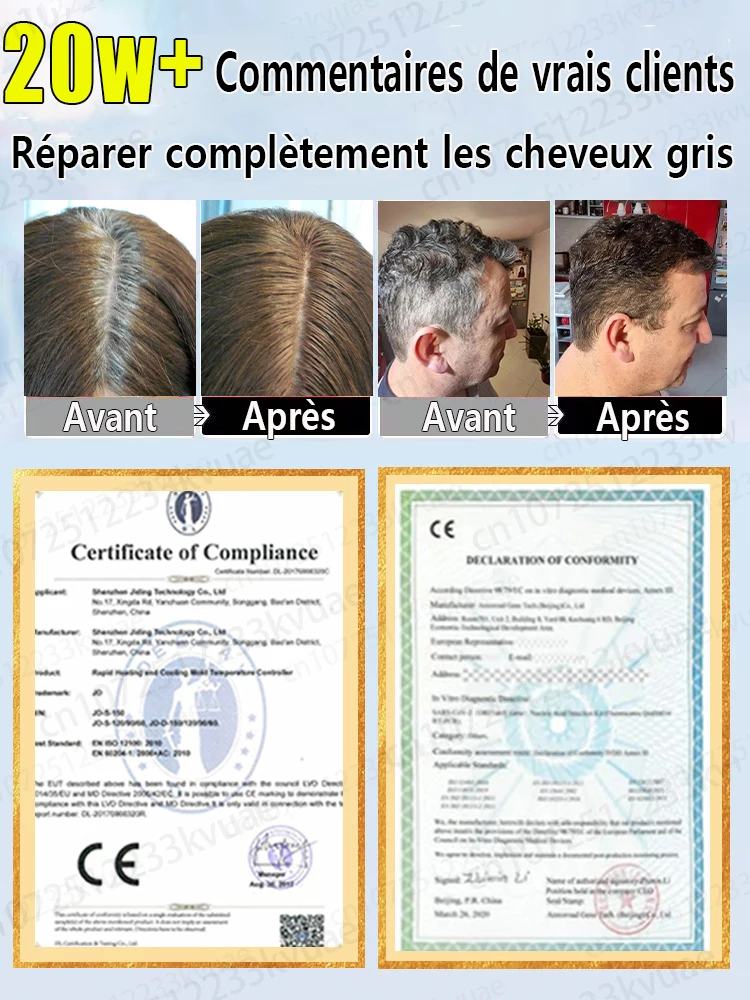 Image 7: Essence anti-blanchissante naturelle pure, élimine les cheveux blancs et noircit les cheveux dès les racines