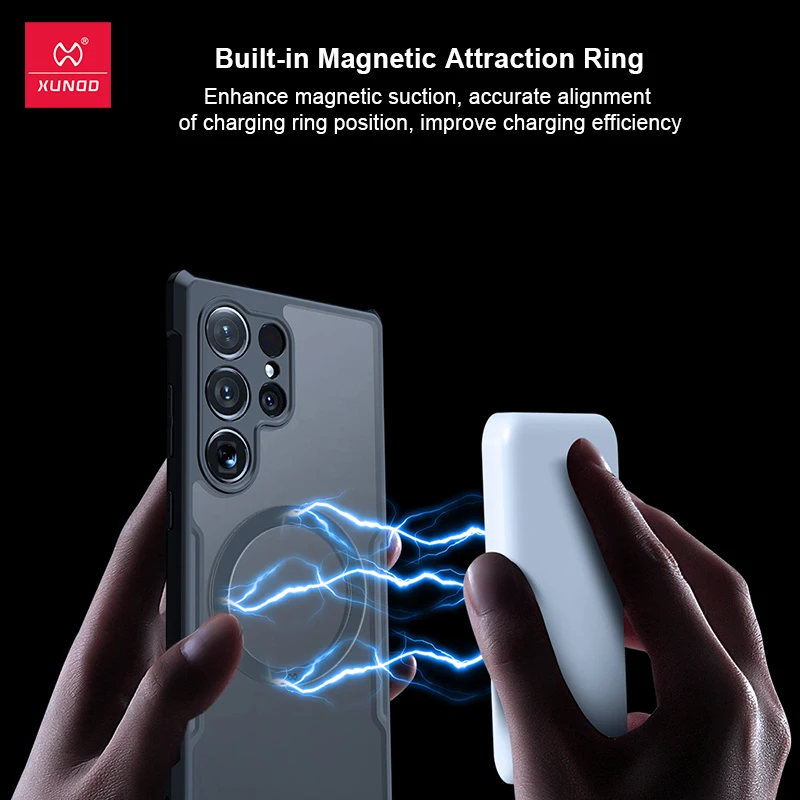 Xundd For Galaxy S24 Ultra Case Anti-Fingerprint Built-in Magnetic Airbags Shockproof Shell Magnetic Case For s24 울트라 케이스