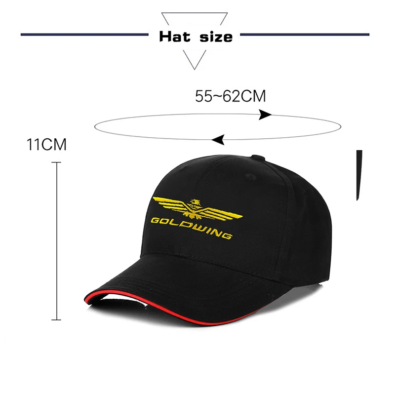 Sombreros bordados para motocicleta, gorras de béisbol informales con protección solar para Honda Gold Wing 1800, 1500, 1200, GL1800 GL