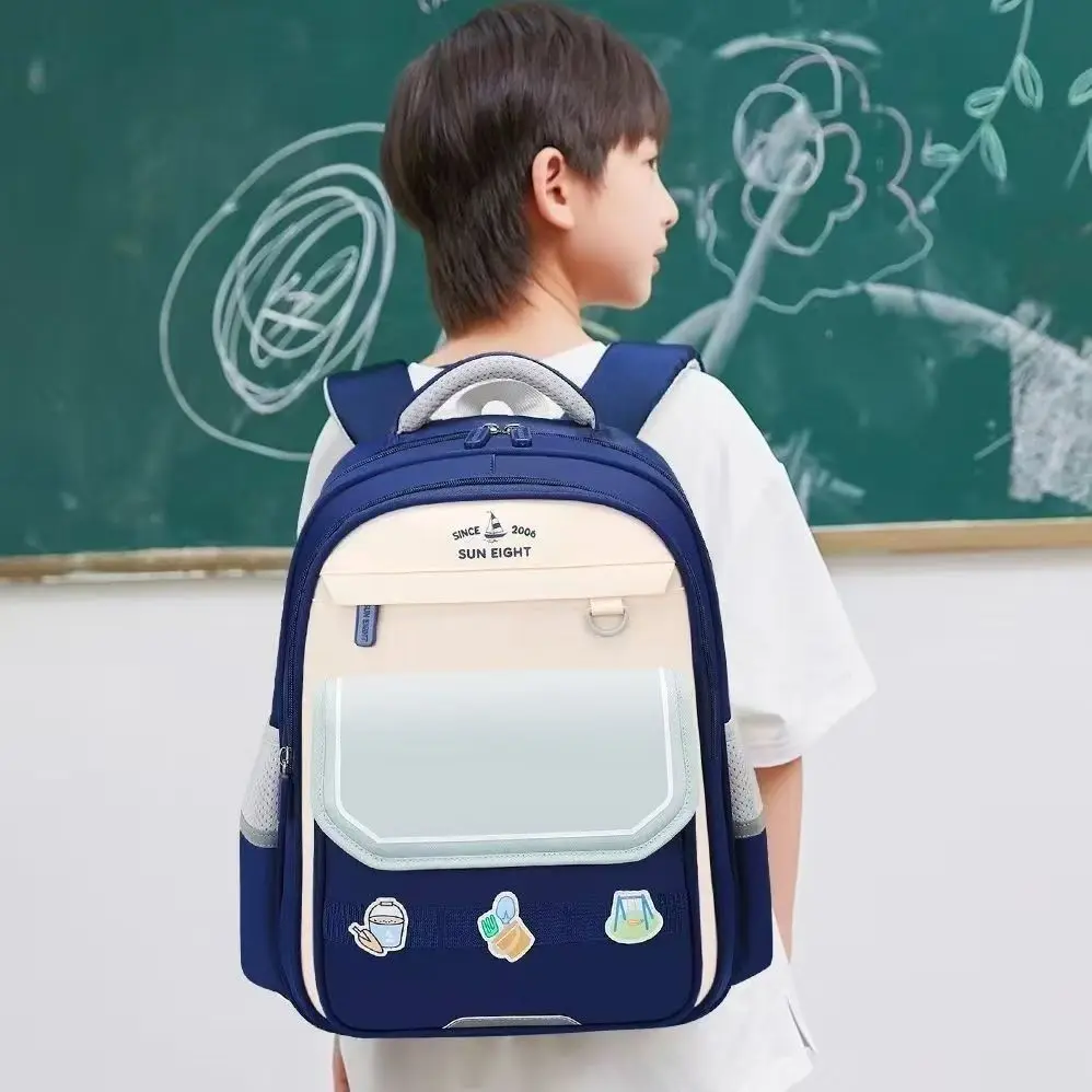 Sun Eight New School Bag Grade 1-3 Primary Student Shoulder Orthopedic Backpack Large Capacity Light Water Proof Mochilas